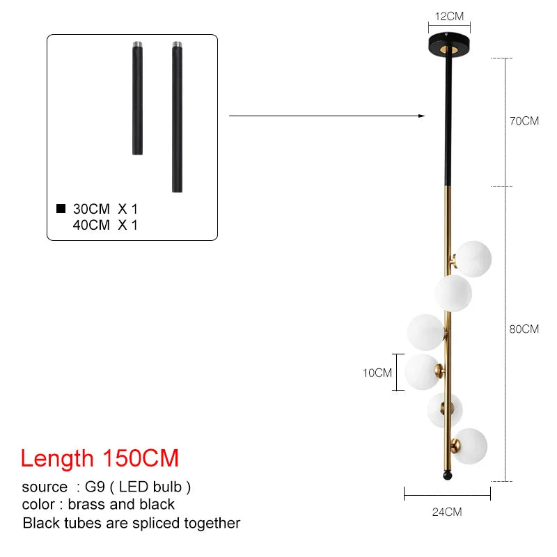 Nordic Minimalism Glass Ball Pendant Light