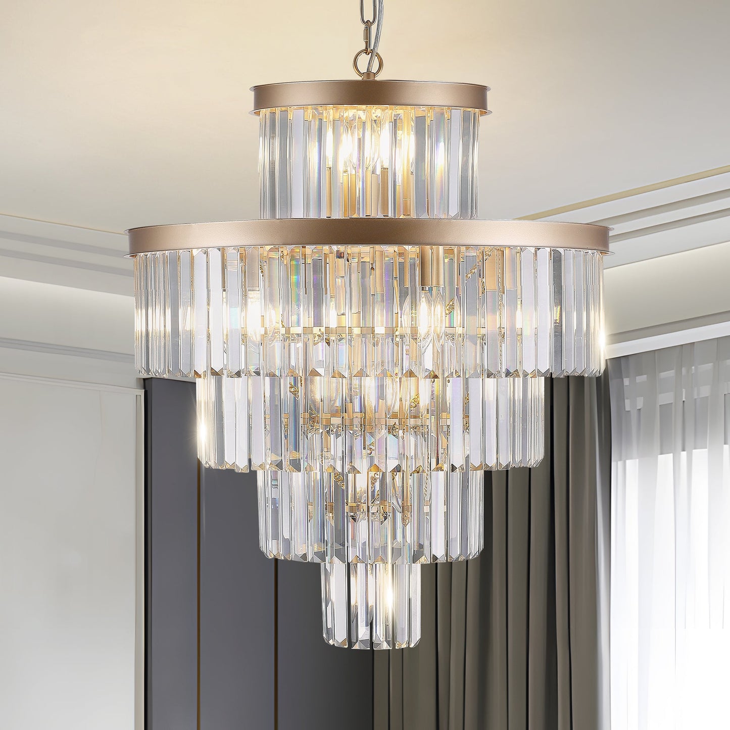 Golden Luxury Crystal Chandelier/Pendant