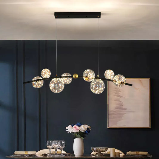 8-Light Modern Glass Globe Chandelier