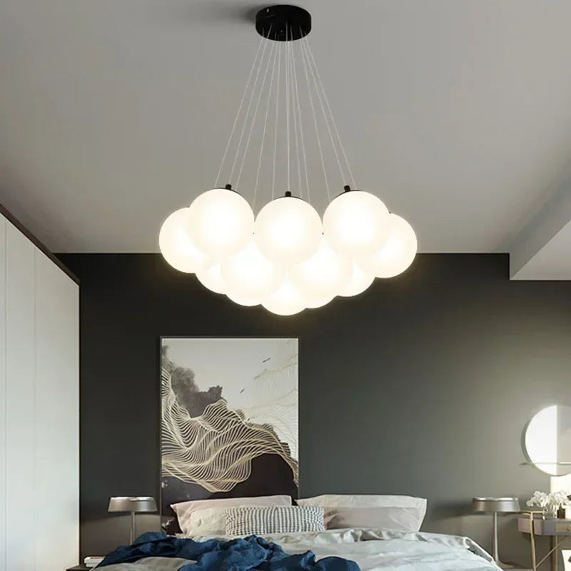 Modern LED White Glass Ball Pendant