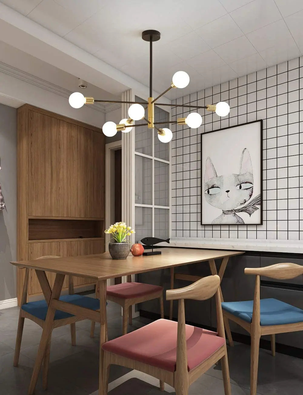 Classic Rotatable Sputnik Ceiling Light
