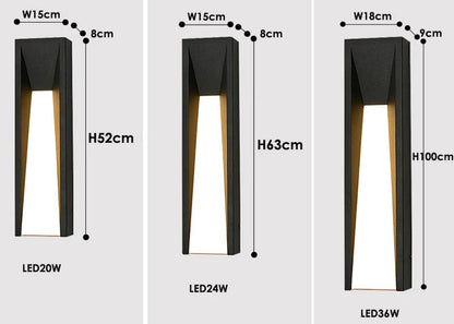 Black Stylish Outdoor Wall Lamp LED