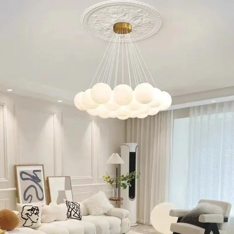 Modern LED White Glass Ball Pendant