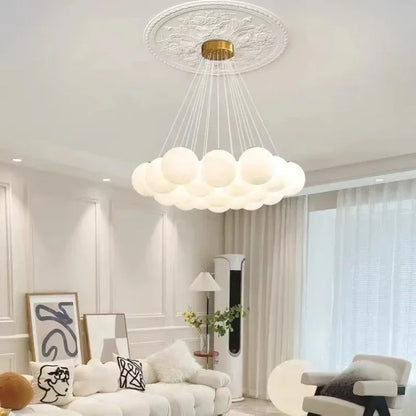 Modern LED White Glass Ball Pendant