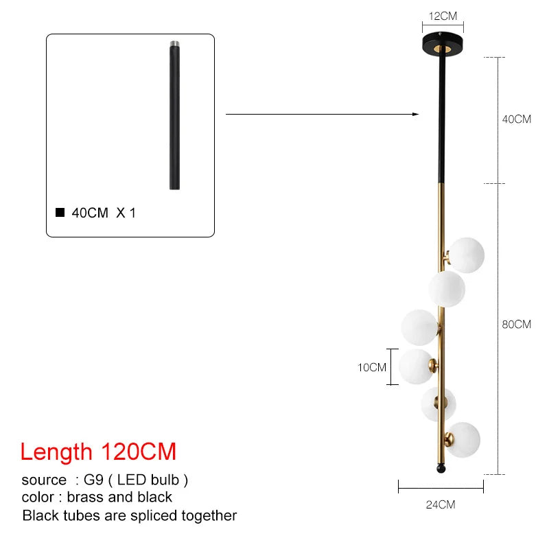 Nordic Minimalism Glass Ball Pendant Light